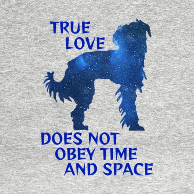 Midnight Blue Sapphire Milky Way Galaxy Chinese Crested Dog - True Love Does Not Obey Time And Space by Courage Today Designs